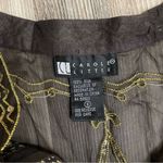 Carol Little Black Silk Embroidered Blouse with Sequin Details Women’s Size S Photo 3