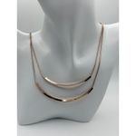 The Limited  Rose Gold Layered Double Curved Bar Necklace Photo 1