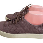 Frye Lena Leather Lace Up Sneakers Mauve Casual Women's Shoess woven sz 9.5M Photo 0
