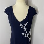 NWT Theia Black‎ Cap Sleeve Maxi Beaded Evening Dress Sz 10 Black Photo 5