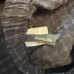 Khangura Artsy Pants Black Windowpane Linen Blend High Rise Wide Leg Crop Small Photo 6