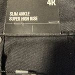 EXPRESS Super High Waisted Black Tonal Snakeskin Print Slim Ankle Jeans NWT Photo 7