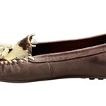 Roper Moccasins Women 9 Brown Lilly Cow Print Western Cowgirl Leather Shoes Prep Photo 0