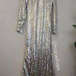 Simon Miller Sequin Sculpty High Collar Maxi Dress Silver Size 4 Photo 3