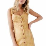 Free People Gold Leather Mini Dress Size 2 New w/Tag Retail $300 Photo 6