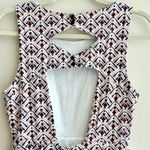ZARA Geometric Patterned Sleeveless Romper, White and Pink, Size Medium Photo 9