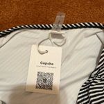 Cupshe Black And White Stripe High Waisted Bikini Bottom Size S NWT Stretch Photo 6