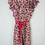 Danny & Nicole Pink Black & Tan Polka Dot Ruffled Open Sleeve Midi Dress Size 4 Photo 6