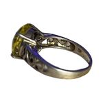 Vintage Sterling Silver Filigree Ring w/ Lemon Quartz Oval Gemstone – Size 7 Yellow Photo 1