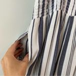 American Eagle  Striped Cropped Wide Leg Jumpsuit Blue White M Photo 6