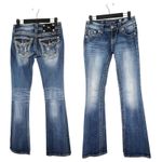 Miss Me  Signature Boot Stretch Jean Medium Wash Rhinestone Embellished 25 Photo 1
