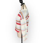 Joie  Diza Crochet Sweater Women's XS Ivory Red Striped Long Sleeve Pullover RTR Photo 3