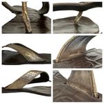 Tory Burch  Thora 2 Leather Thong Sandals Pewter Metallic Tumbled Snake Print 7 M Photo 15