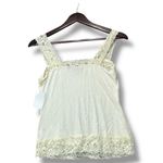 Halogen Y2K Women's Petite Lace Trim Babydoll‎ Tank Top Beige Size S Coquette Fairycore Photo 1