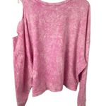 Oversized tie dye sweatshirt cut out shoulder women’s Size Large Pink Photo 6