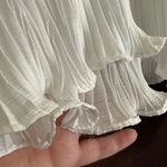 ZARA  | White High Neck Pleated Smocked Blouse | Size Medium Photo 4