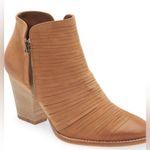 Paul Green Women's Malibu Sliced Zip Bootie Tan Leather Ankle Boots Size 36 US 6 Photo 0