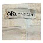 ZARA  Wide Leg Cropped Jeans High Waist Distressed Hem White Women‎ Size 6 Photo 7