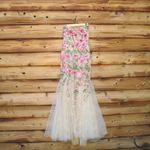 Mac Duggal   20652 Beige Strapless Bustier Floral Embroidered Mermaid Gown Photo 7