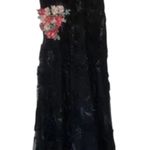 Teri Jon By Rickie Freeman Black Metallic Tiered Sleeveless Gown Size 14 NWT Photo 0