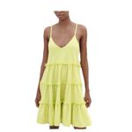 ZARA Sleeveless Tiered Yellow Green Babydoll Dress-Small-Boho-Hippie Photo 1