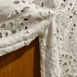 Theory Brizabela White Linen Cotton Blend Eyelet Blouse Top - Size Small Photo 5