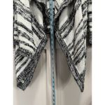 a.n.a  Cream/Black/Silver Striped Soft Open Knit Shawl Neck Cardigan‎ Size Large Photo 3