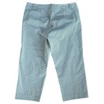 Talbots Size 12 Cropped Pants Blue White Stripe Buttons Preppy Pinstripe Pockets Photo 1