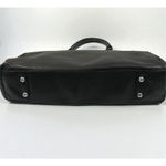 Perlina NEW YORK Leather Tote Shoulder Bag Black Office Business Everyday Travel Photo 8