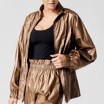 Carbon 38 Gold Crinkle Track Jacket Lace Back XS Photo 0