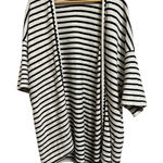 Anthropologie The‎ Korner oversized black white striped cardigan One size Size undefined Photo 0