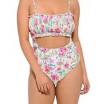 Decree  Womens Textured‎ One Piece Swimsuit Island Floral XXL Photo 1