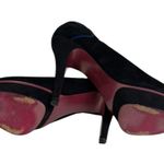 Paris Hilton Royal Black Blue Suede Peep Toe Lace Up 5 Inch Stilettos Heels 8M Purple Size 8 Photo 6