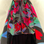 cupio  Tropical Floral Print‎ Chiffon Ruffle Flutter Sleeve V Neck Jumpsuit Photo 14