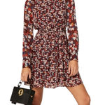 Jason Wu Collective Red Floral Tie Waist Dress Mini Crew Neck Seen on TV Size 12 Photo 0