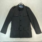 INC International Concepts Jacket Coat S Military Gray Wool Blend Stand Collar Photo 0