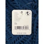 Free People Blue Crochet Open Knit Cardigan Women’s XS 100% Cotton Cover Up NWT $198 Photo 2