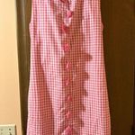 Elizabeth Wilson Pink & White Gingham Tassel Sheath Dress Photo 2