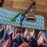 Fossil  Key-per Floral Patterned Tote with Brown Handles, Key Charm Photo 2