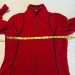 Ariat Zip Up Fleece Jacket Red Women’s Size Small Ruched Sleeves Unlined Photo 7