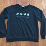 Romwe  Black graphic Panda Pets Sweatshirt size S Photo 0