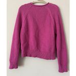 Lauren Ralph Lauren Pink Cotton Waffle Knit Sweater Size Medium Preppy Chic Photo 1