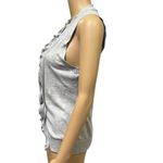 Banana Republic  Cotton Silk Blend Gray Ruffled Sleeveless Cardigan Womens Medium Photo 4