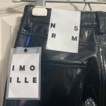 💙💖 NWT Simon Miller Black Vegan Leather Wet Look Straight Leg Pants Size 24 Photo 4