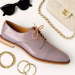 LLOYD Germany Iridescent Lavender Leather Oxford Shoes – UK 3.5 / EU 36 / US 5.5 Gray Photo 1