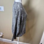 Boutique NWT VERTE  Open Weave Crochet Grey Knit Sweater - S/M Photo 8
