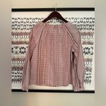 Rebecca Taylor La Vie Long Sleeve Lurex Plaid Top Pink Plaid Blouse Size Small Photo 8
