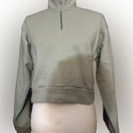 TNA‎ Cozy Quarter Zip Fleece Sweater Mint Cropped Small Pastel Spring Top Green Photo 0