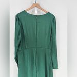 Lulus Endearing Elegance Emerald Green Satin Long Sleeve Maxi Dress Size 3X Photo 8