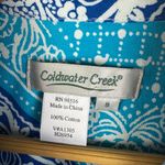 Coldwater Creek  Bandana Print Button Front Jacket Small Blue Cotton Paisley Boho Photo 5